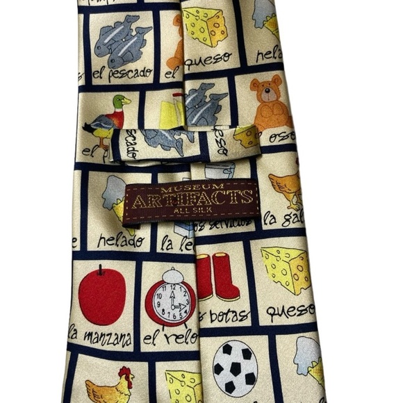 Museum Artifacts Spanish Teacher Lotteria Silk Tie - Picture 4 of 4